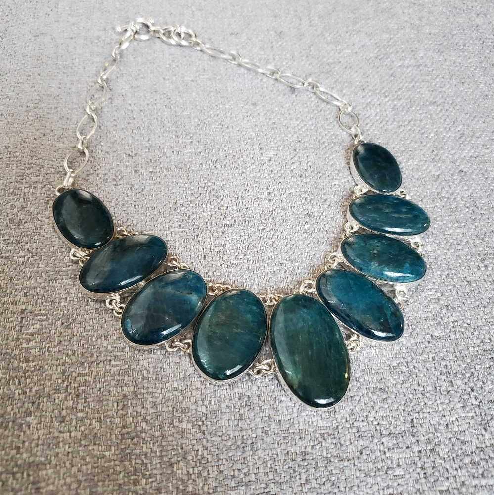 Natural Blue Apatite Necklace
